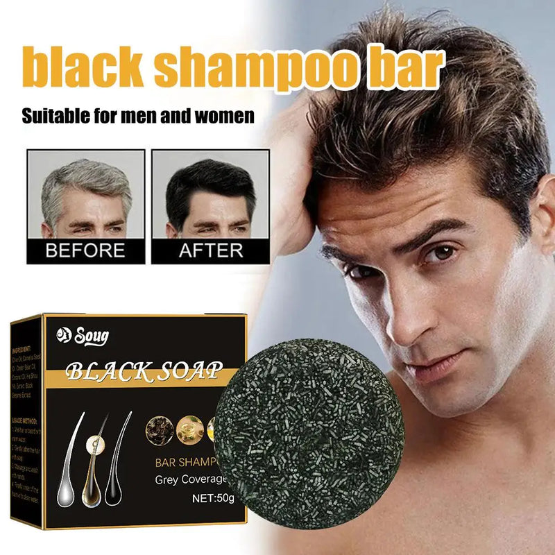 3 Peças De Shampoo Escurecedor Escurecimento Sabão Em Barra