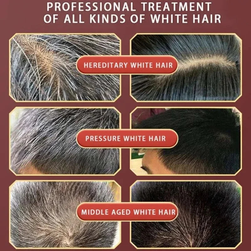 Shampoo de tintura de cabelo de ervas naturais puro, 5 minutos, mudança de cor do cabelo, reparação não irritante, cinza, branco, moda, cuidados com o cabelo, mulheres e homens